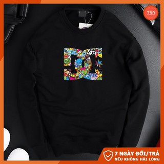 Áo sweater nam dài tay, vải nỉ poly thái mặc thu đông giữ nhiệt hình DG đẹp