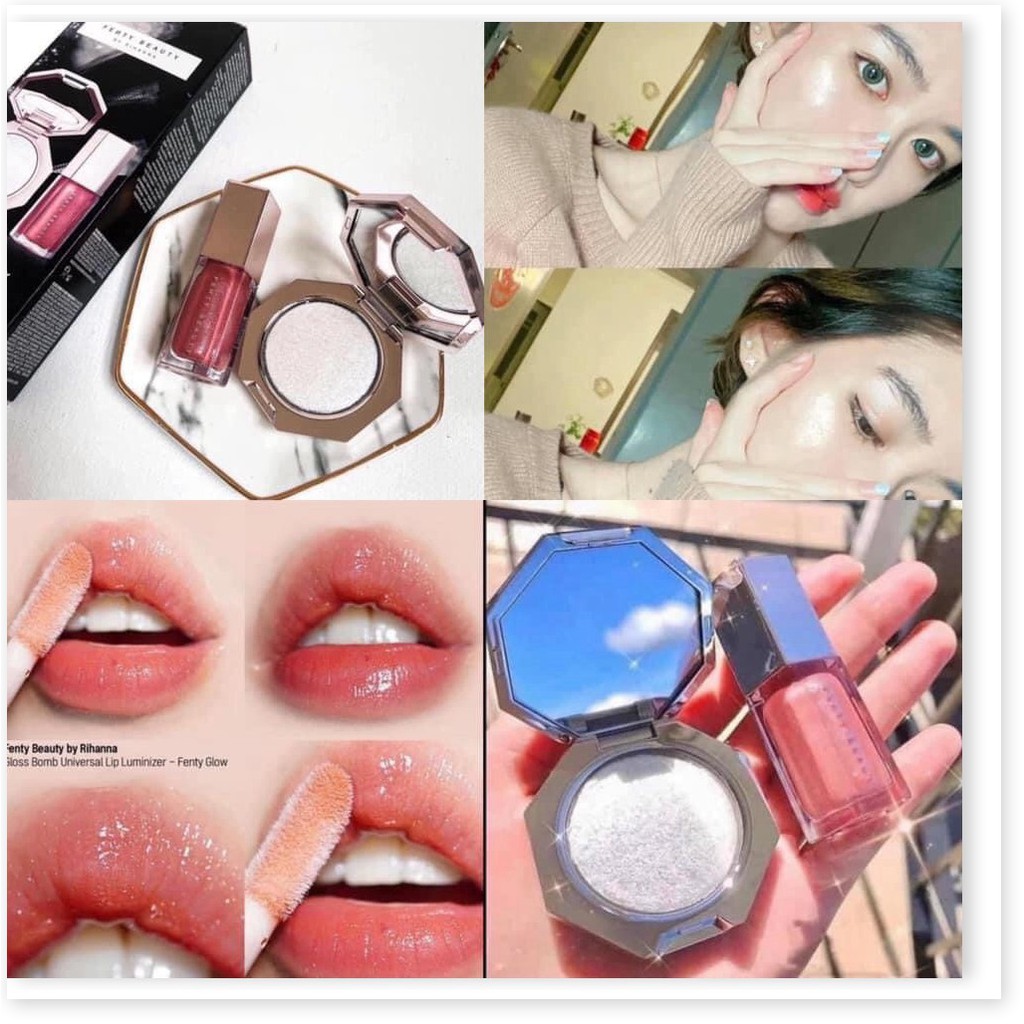 [Mã giảm giá] [BILL SEPHORA USA] Sét Fenty Beauty Diamond Bomb Baby Highlight 2.8g + Son Gloss Bomb Fussy 5.5ml | BigBuy360 - bigbuy360.vn