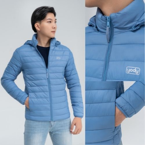 Áo phao nam YODY local brand cao cấp, mềm mịn, chống thấm form ôm dáng, áo khoác siêu nhẹ PHM5001
