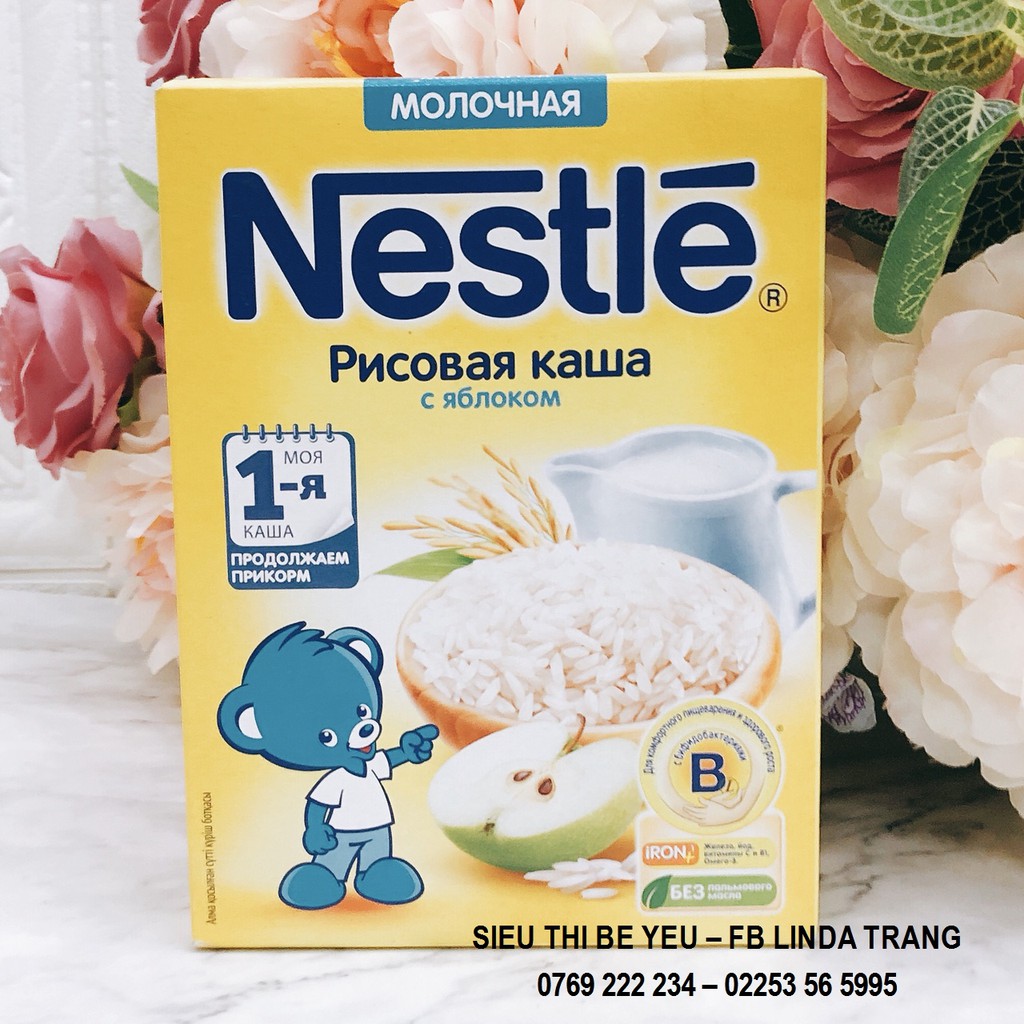 Bột ăn dặm Nestle táo gạo sữa Nga