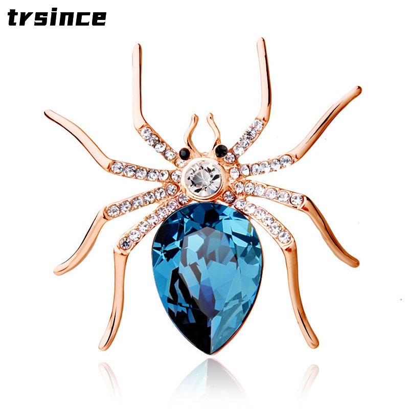 Ghim Cài Cổ Áo Hình Côn Trùng Đính Đá Pha Lê Sáng Tạo Cho Nam Và Nữ Charms