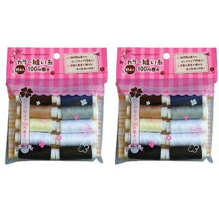 Set 10 cuộn chỉ màu sắc (mẫu 2) (Hàng nội địa Nhật)