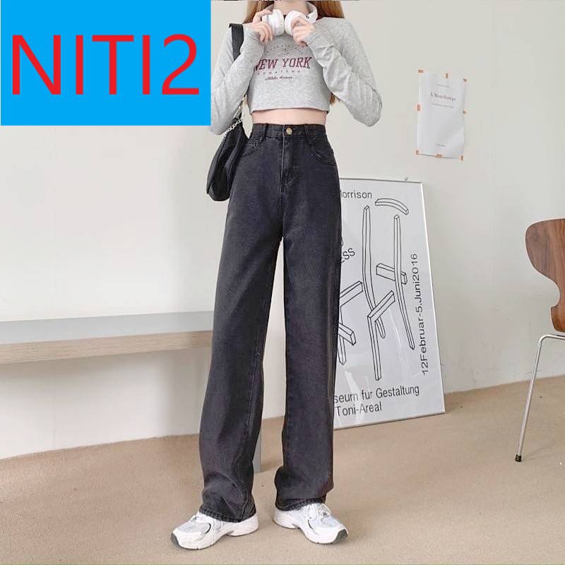 QUẦN JEAN ỐNG RỘNG NỮ LƯNG CAO MÀU XÁM CAO CẤP NITIQC ĐỦ SIZE S, M, L SIÊU THỜI TRANG CỰC THỜI THƯỢNG, SIÊU PHONG CÁCH
