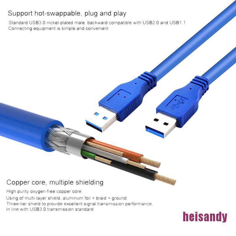 [hei] USB 3.0 Type A Male to Type A Male Extension Data Sync Cord BTC Mining Cable eih