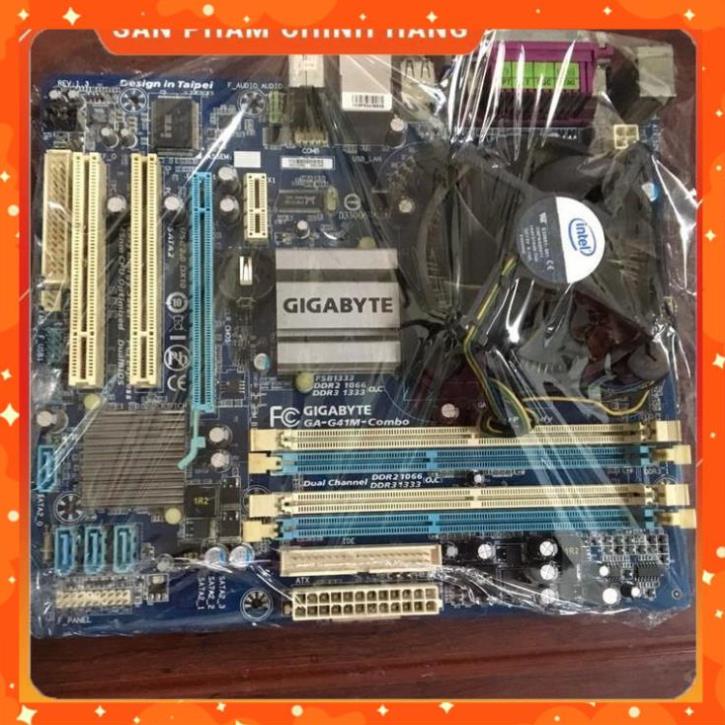 Combo main Gigabyte G41 DDRIII socket 775+2Gb+E5300+Quạt+Fe [giá rẻ]