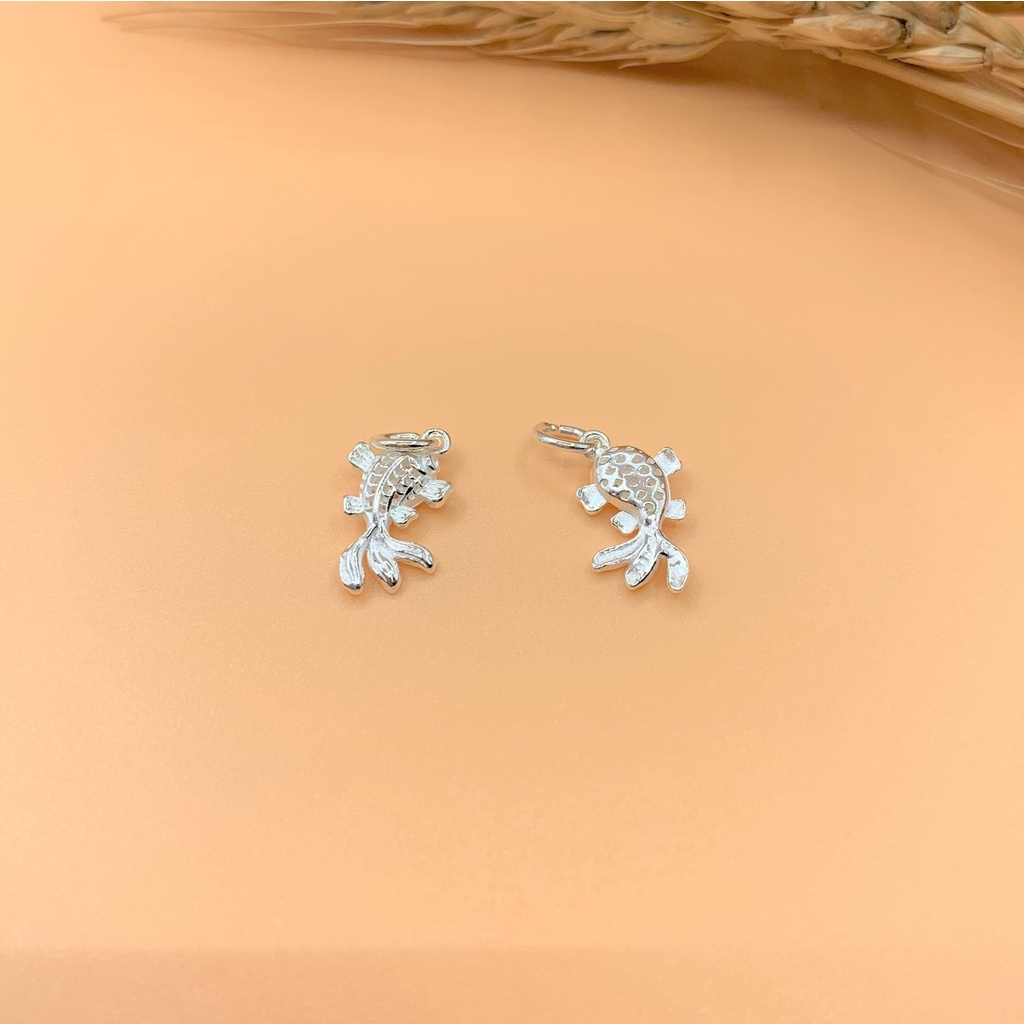 Charm móc treo hình cá chép hóa rồng cầu may mắn biểu tượng của thăng tiến - Charm Bạc 925 - Mã CB146