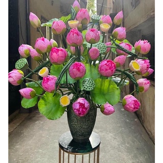Hoa Sen Lụa Decor cắm bình trang trí Decor không gian sống