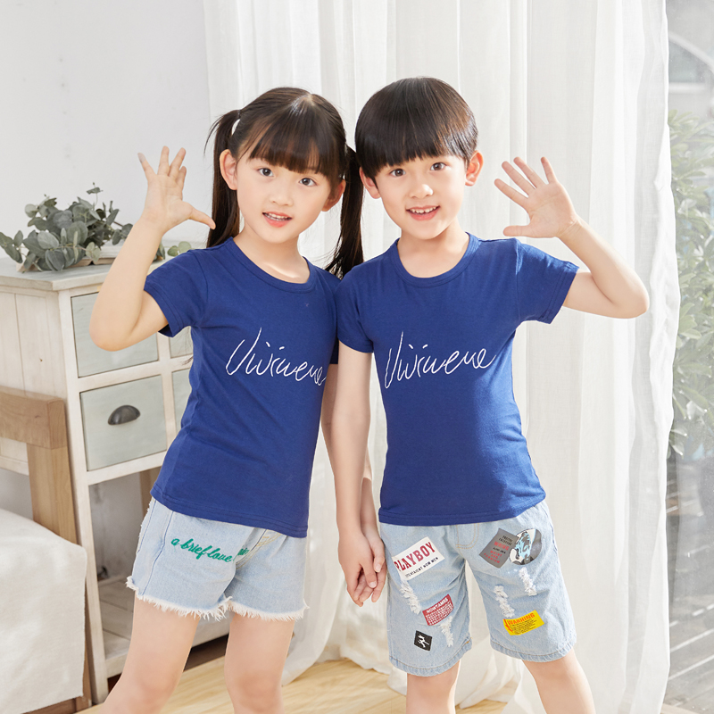 Áo Thun Cotton Tay Ngắn In Họa Tiết Hoạt Hình Thời Trang Mùa Hè Cho Bé Trai Và Gái 100-150cm