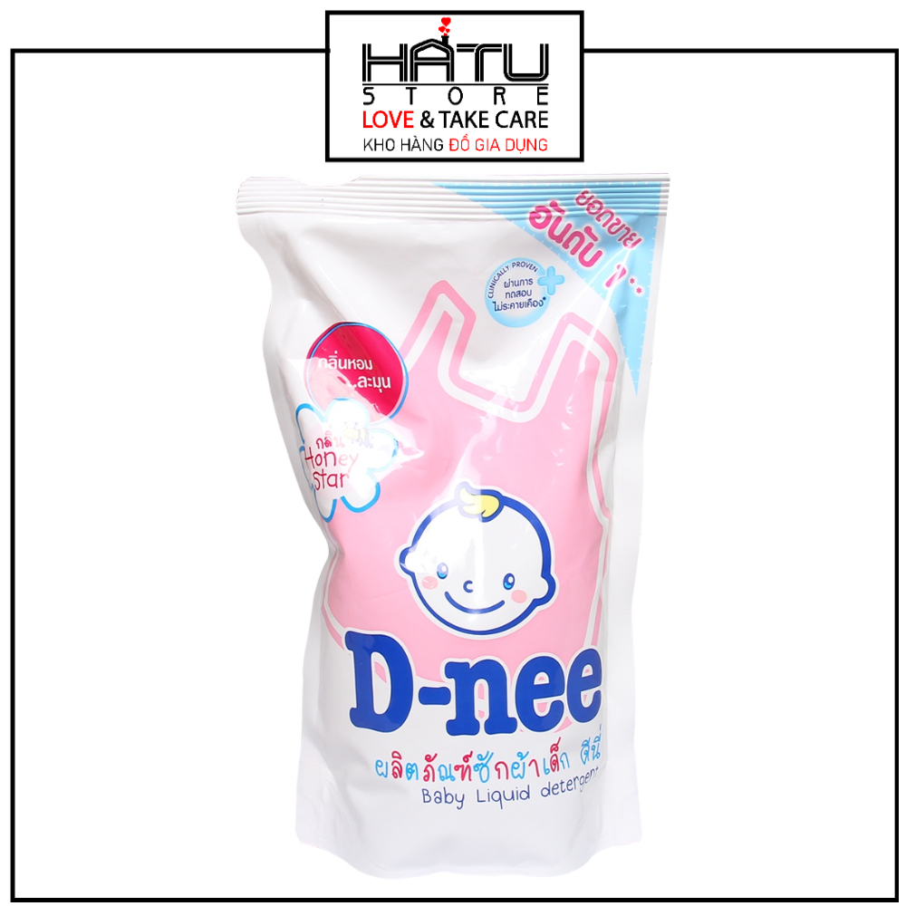 Nước giặt Dnee nội địa Thái túi có nắp vặn dung tích 1,4l siêu thơm siêu đậm đặc