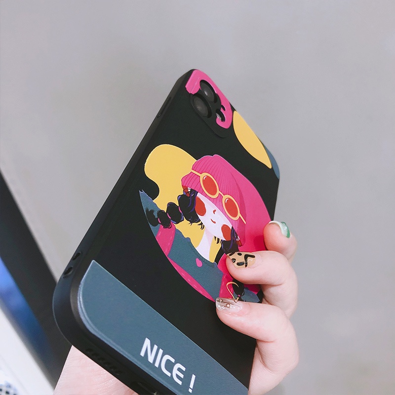 Ốp Điện Thoại TPU Silicon Hình Cô Gái Cho iPhone 13 Pro Max 11 12 Mini X XR XS Max SE 2020 2022 6 6S 7 8 Plus