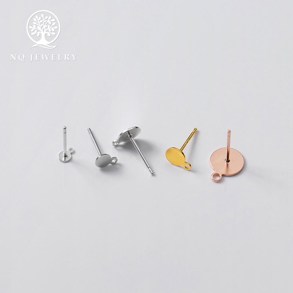 Đinh bạc đầu dẹp có vòng tròn - NQ Jewelry