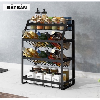 Kệ gia vị - kệ hũ gia vị 4 tầng đa năng ,để đũa thìa chất liệu thép sơn tĩnh điễn cao cấp