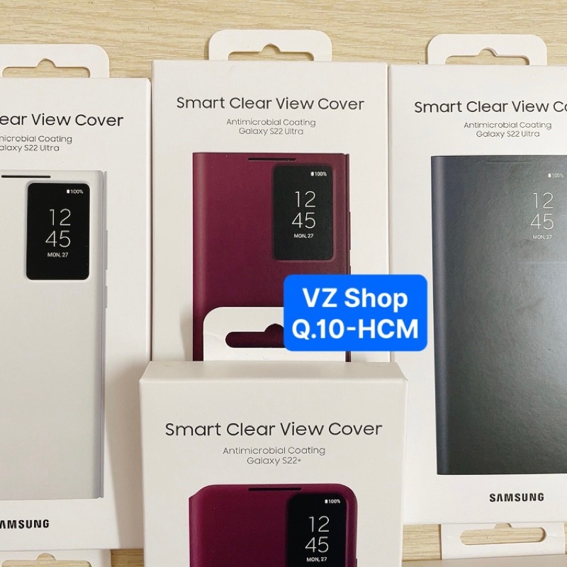 Chính hãng-Bao da Samsung Galaxy S22+/ S22 Ultra Smart Clear View Cover