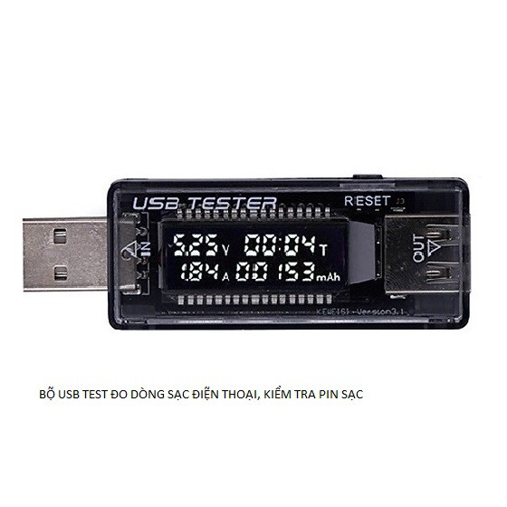 Bộ USB test đo dòng sạc điện thoại, kiểm tra pin sạc