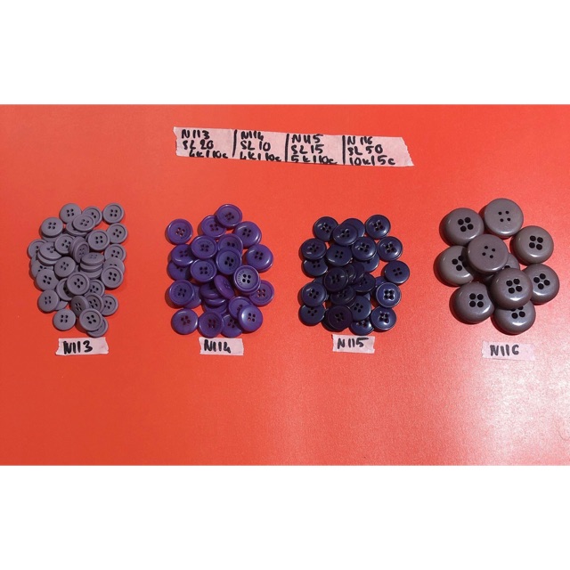 Combo nút áo màu N113-N116