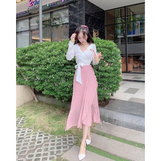 Set áo trắng + chân váy Yoona