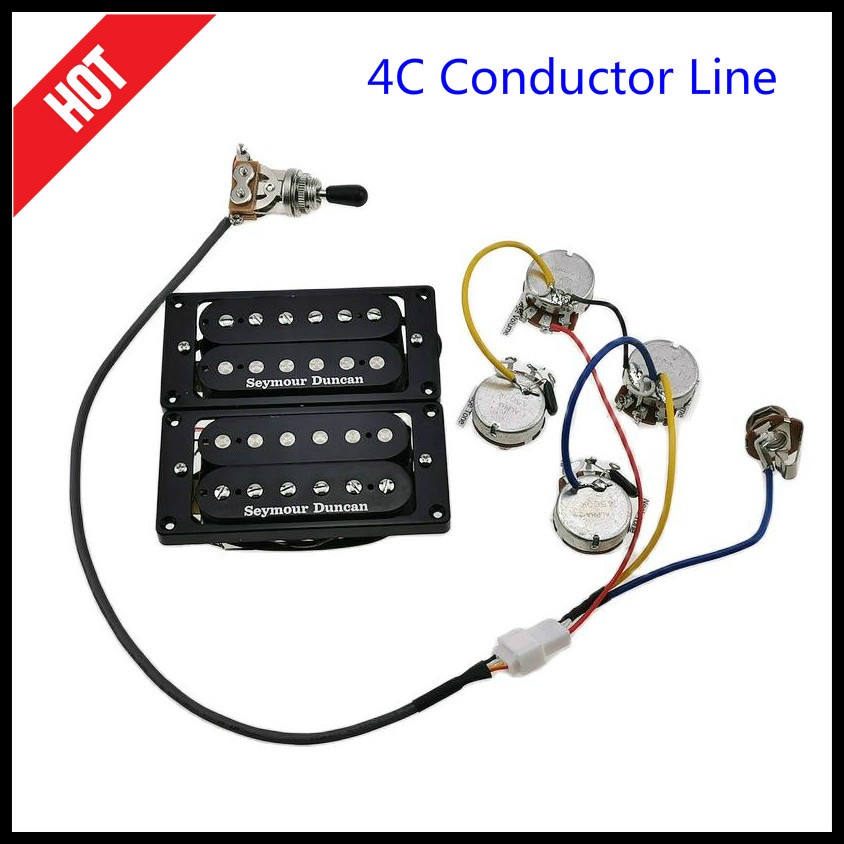 1 Bộ Pickup Màu Đen Ngựa Vằn Cho Đàn Guitar Điện 4c Seymour Duncan SH4 SH1N