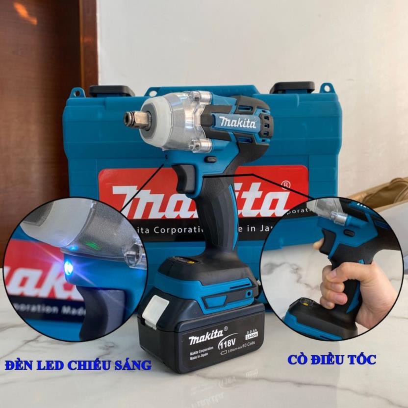 Máy Siết Bulong Makita 199V, Bắn Bu lông Không Chổi Than, Máy Vặn ốc, Bắt Vít, Khoan Búa 100% lõi đồng
