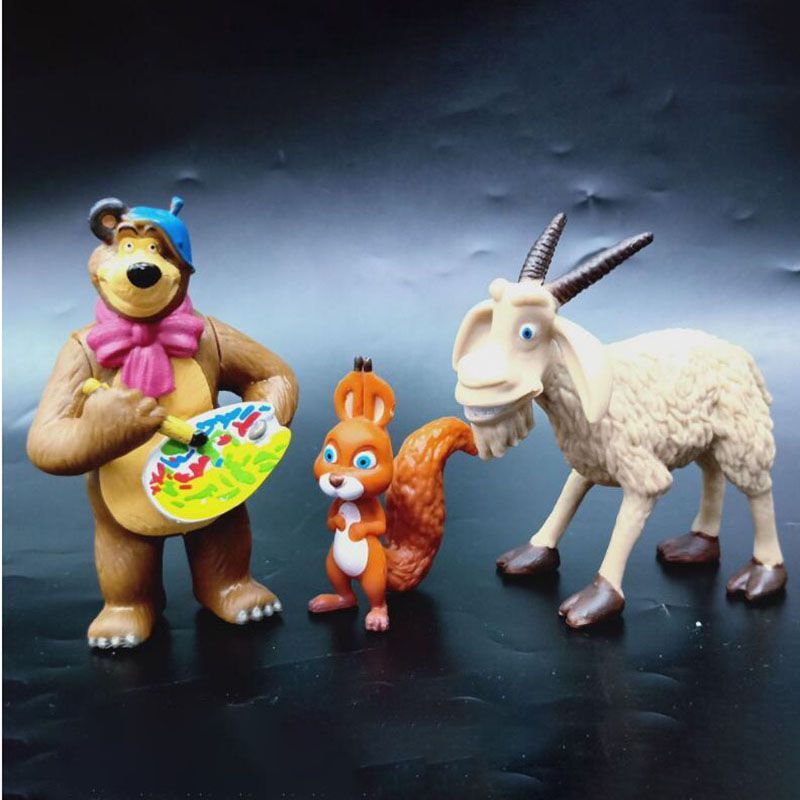 Set 10 Mô Hình Nhân Vật Phim Masha And The Bear Bằng PVC Dễ Thương