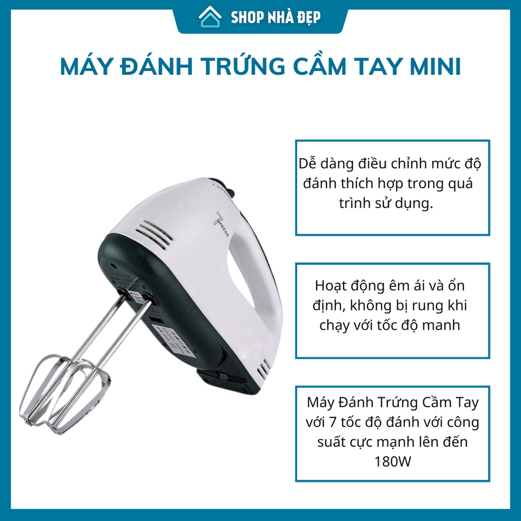 Máy Đánh Trứng Cầm Tay Máy Đánh Trứng Mini Cầm Tay 7 Tốc Độ Cực Mạnh - Hoạt Động Êm Ái | Nhà Đẹp – Gia Dụng Tiện Ích