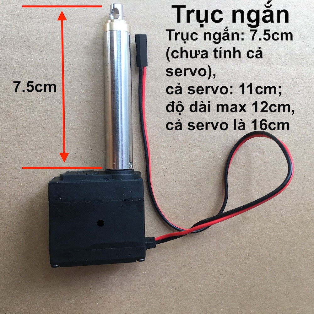 Trục vít nâng cấp máy xúc huina  hoặc chế máy xe điều khiển từ xa - servo 2 dây