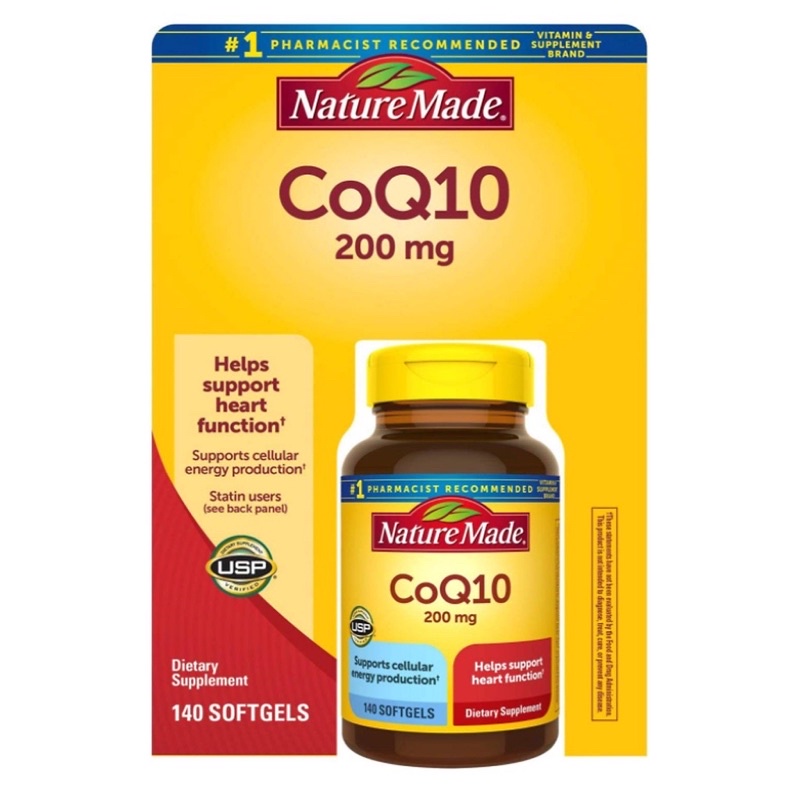 Viên uống bổ tim mạch ngừa đột quỵ CoQ10 200mg Nature Made 140 viên