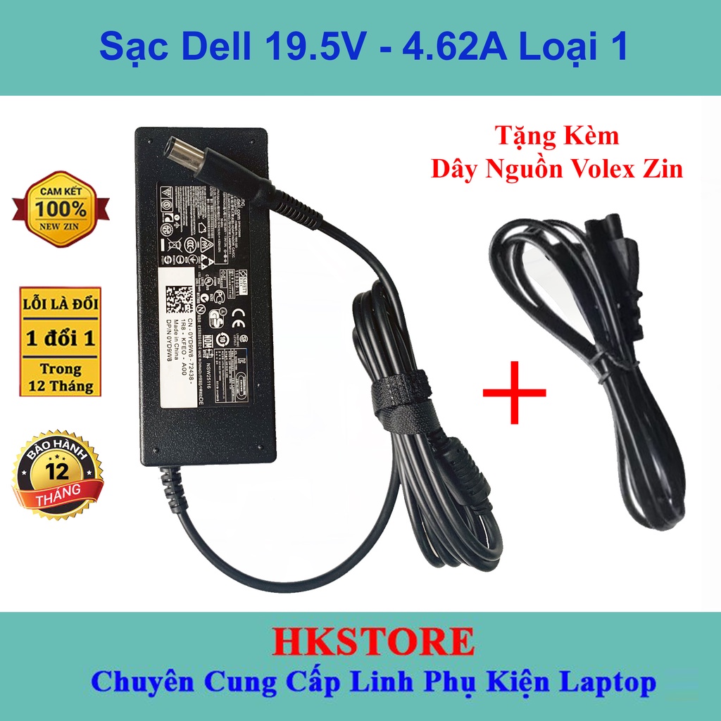 Sạc Laptop Dell 19.5V-4.62A 90W Chân Kim To Dell E6420 E6520 E4300 E5400 E6400 E6410 E6500 N5110 N7110