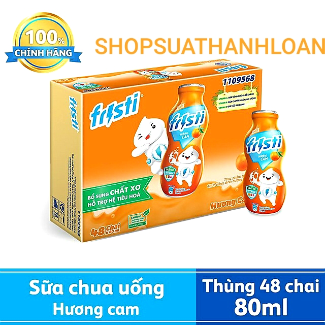 [HSD T11-2023] Thùng 48 Chai Sữa Chua Uống Fristi Hương Cam 80ml.