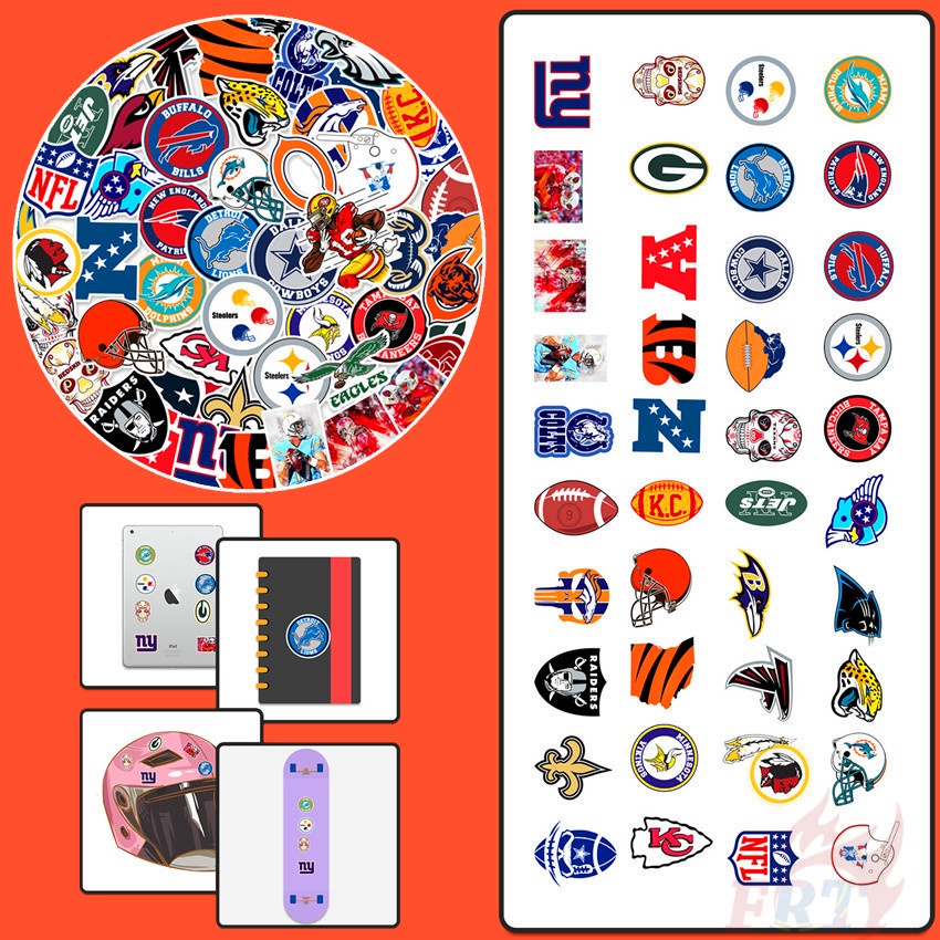 Set 50 miếng dán NFL logo bóng đá 03 chống thấm nước thời trang