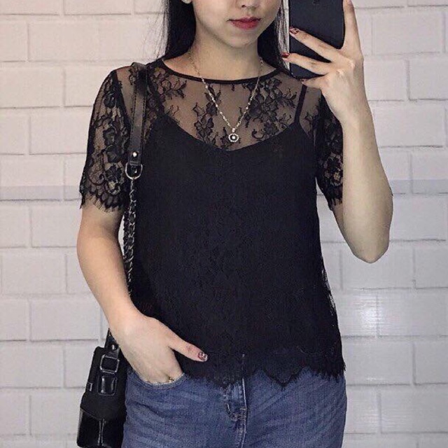 SÉT ÁO REN KÈM ÁO DÂY LỤA hàng VNXK