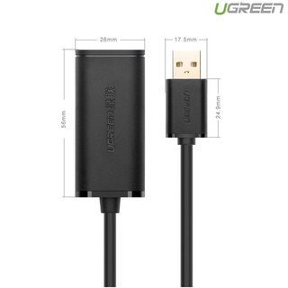 Cáp dữ liệu USB 2.0 nối dài truyền dữ liệu giữa máy tính và ổ cứng USB có chipset dài 10m Ugreen ( 10321)