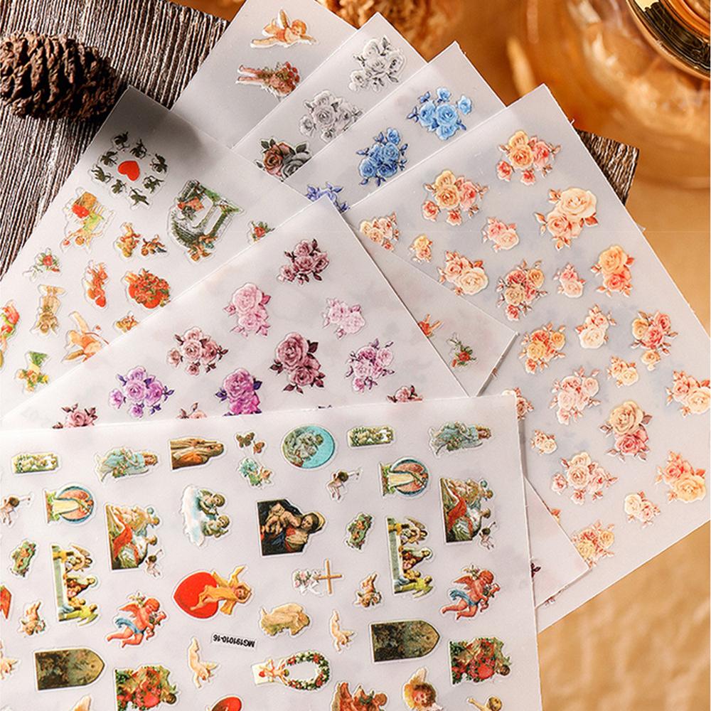 (Hàng Mới Về) Miếng Dán Trang Trí Móng Tay 3D Tự Làm Phong Cách Vintage