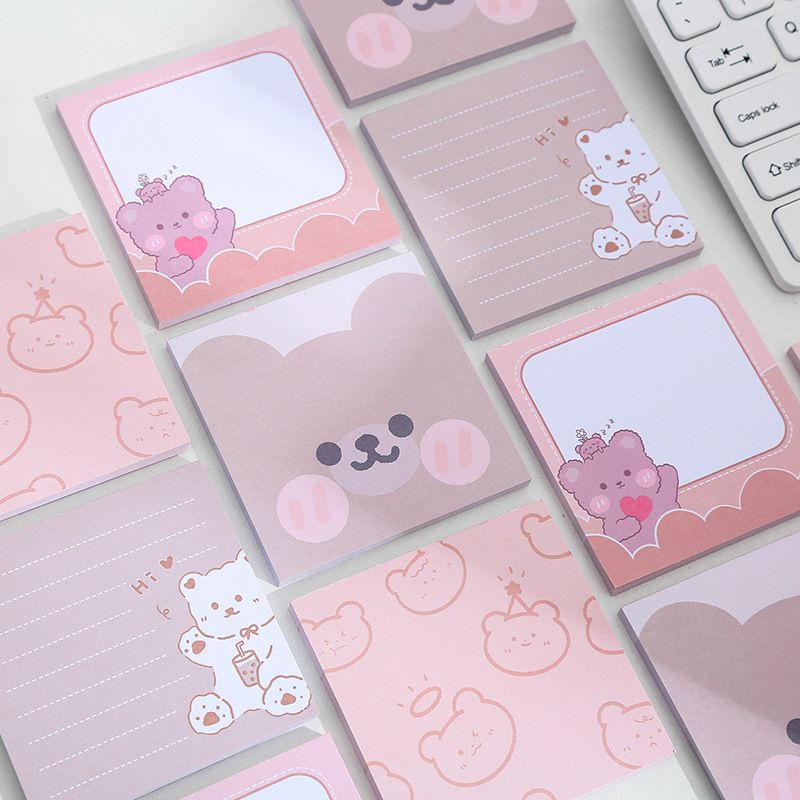 Zanmo Tệp 50 Tờ Giấy Note Ghi Chú Gấu Nâu Đáng Yêu