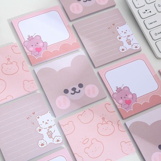 Zanmo tệp 50 tờ giấy note ghi chú gấu nâu đáng yêu