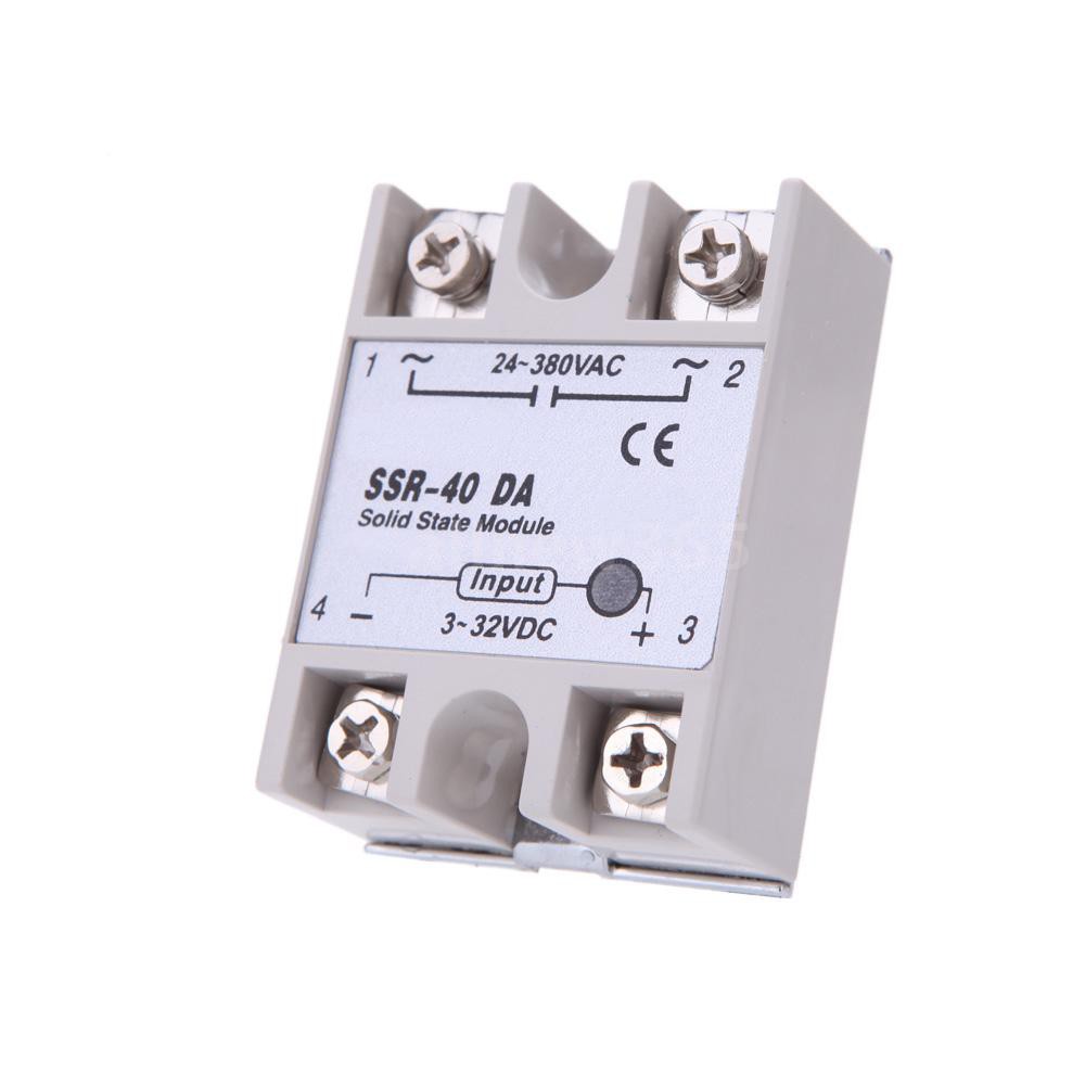 Allnew 24V-380V 40A SSR-40 DA Solid State Relay Module for PID Temperature Controller 3-32V DC To AC