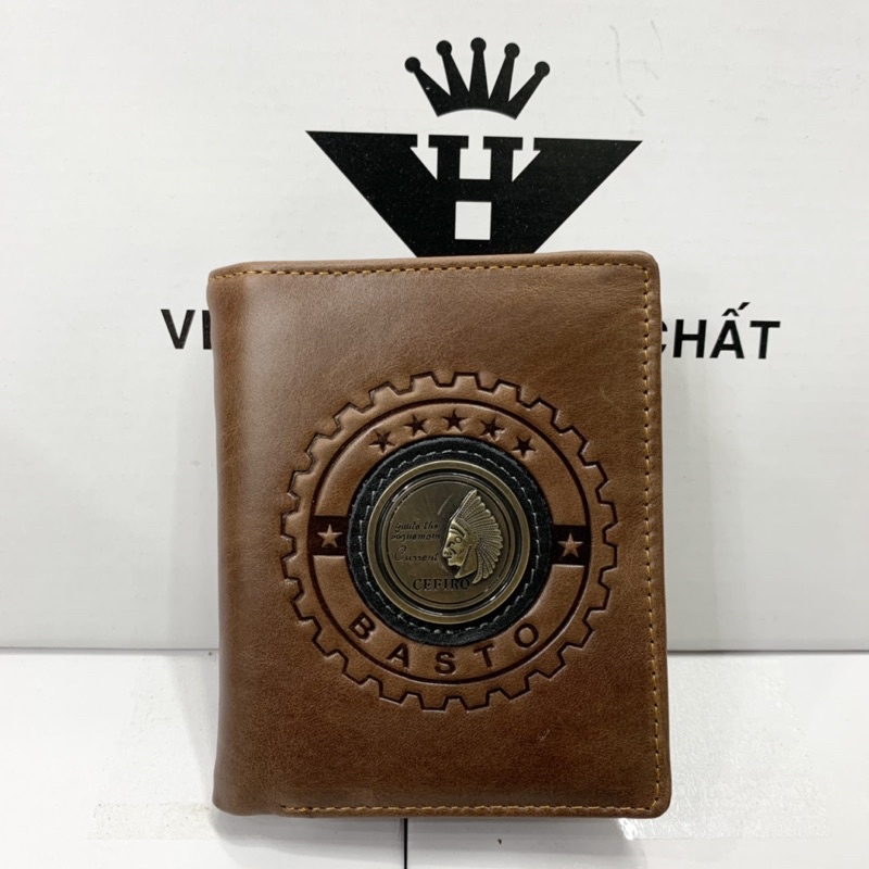 Ví Nam, Bóp Nam Da Bò Chuẩn Logo Thiết Kế Độc Đáo Và Phong Cách