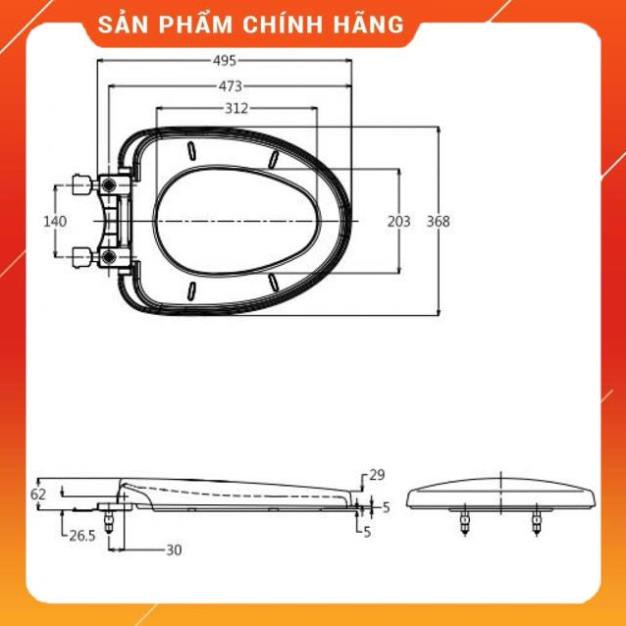 (SALE) Nắp Êm Bồn Cầu TOTO TC385VS, Bảo Hành Chính Hãng 02 năm