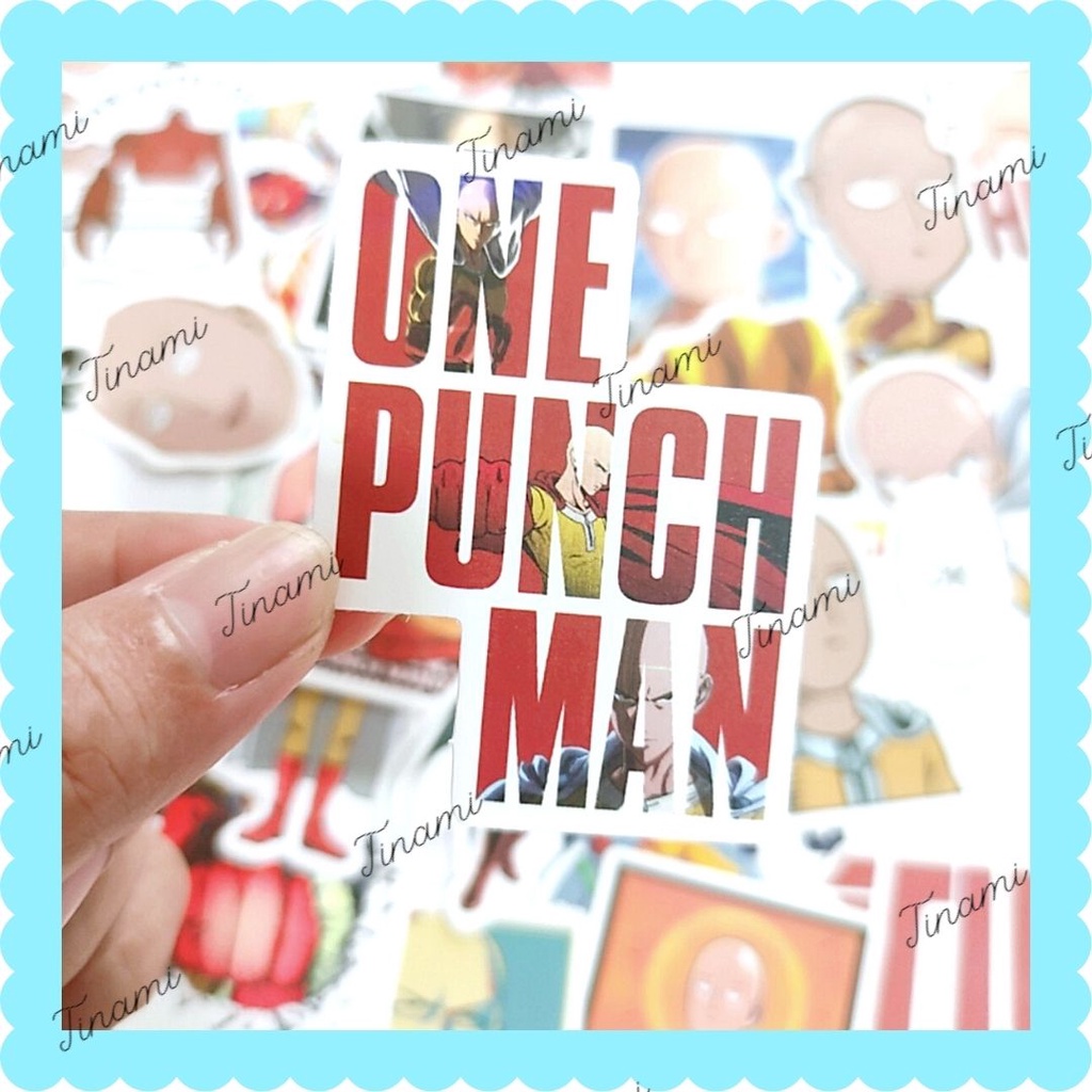 Bộ 50 Sticker Saitama Anime One Punch Man Cú đấm hủy diệt trang trí decor Tinami