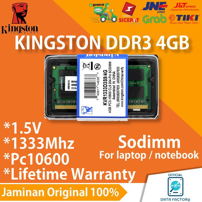 Bộ Nhớ Laptop Kingston Ddr3 Ram 4gb 1333mhz / Pc10600 Sodimm Ddr3 1.5v