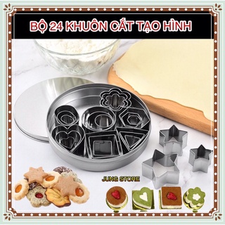 Bộ 24 Khuôn Cắt Mini đa năng tạo hình bánh quy, cookie, bánh bao, bánh dứa, mouse mini, khuôn ring tạo hình củ quả M268