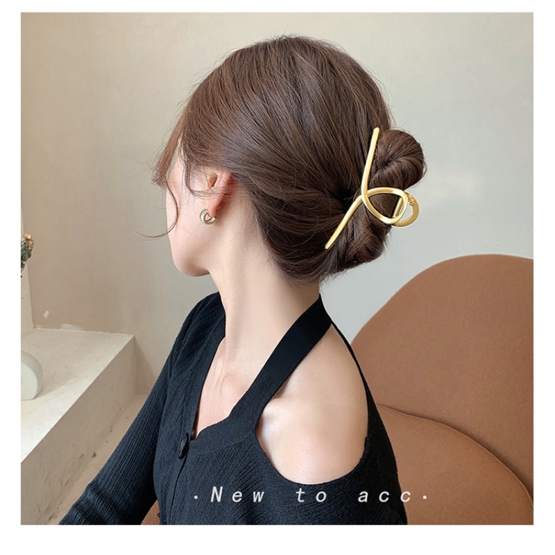 Kẹp Tóc Kim Loại Màu Vàng Kiểu Hàn Quốc Cho Nữ