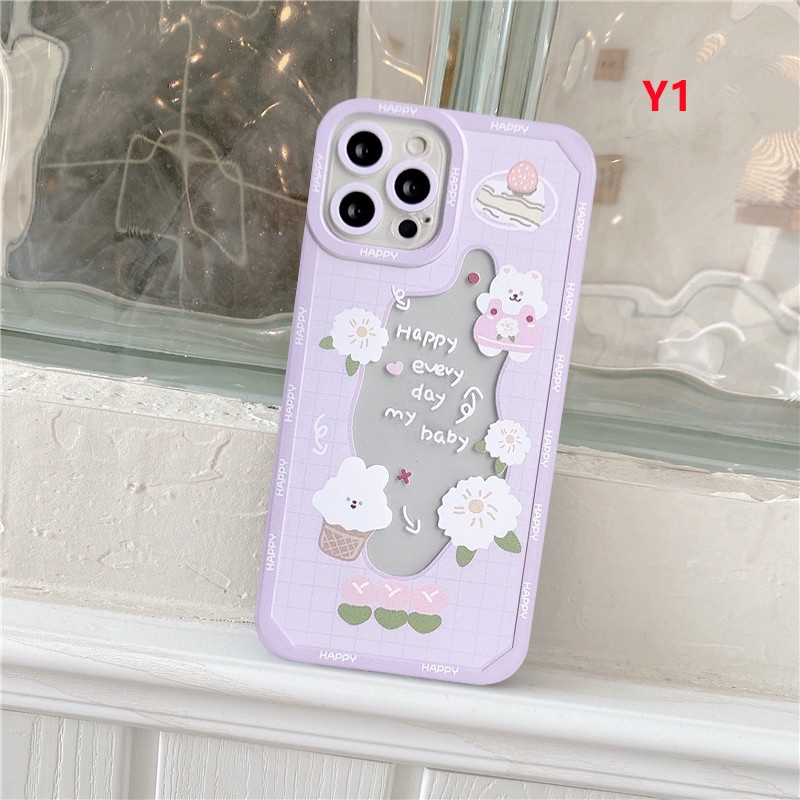 Ốp Gấu Hoạt Hình Cho Vivo Y22 Y35 Y75 Y91C Y91 Y95 Y21 Y12 Y15S Y21A Y12i Y12s Y33S Y15A Y16 V21 V23 V23E Y20 Y30 Y01 Y17 Y51 Y53S Y31 Y15 Y11 Y50