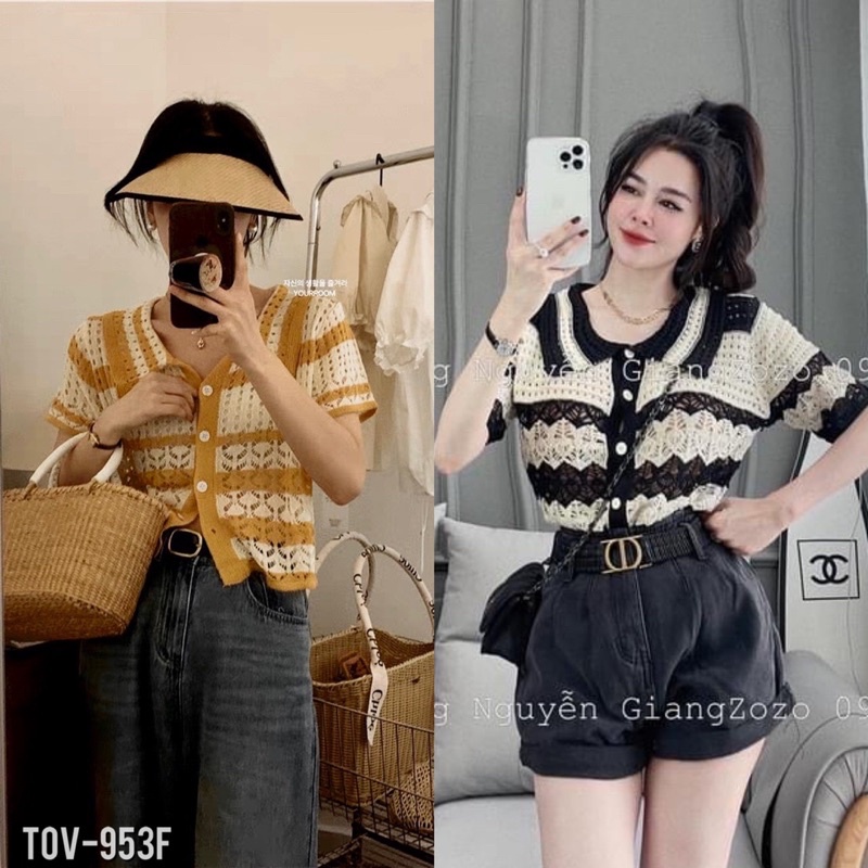 💥💥FREESHIP🔥ÁO LEN LƯỚI KẺ CỔ ĐỨC NGẮN TAY SẴN 2 MÀU