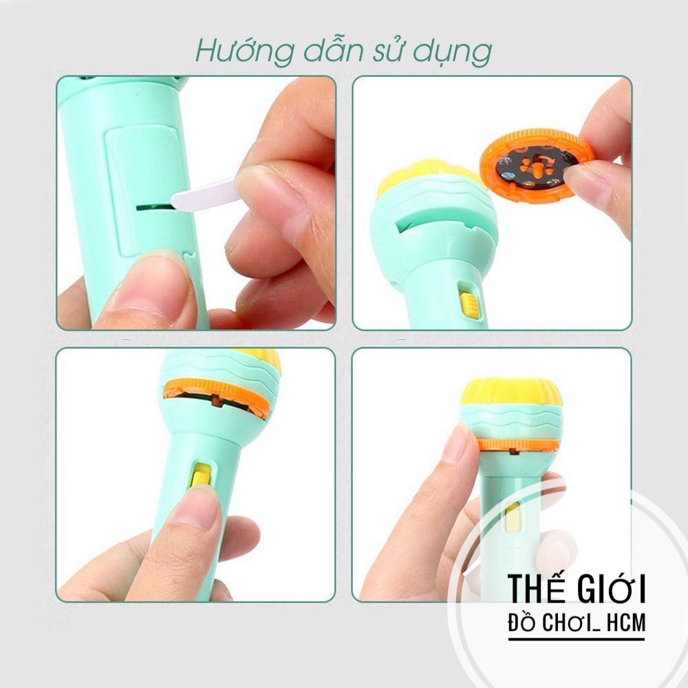 Đèn pin chiếu 80 hình ảnh cho bé thoả thích khám phá hoa quả, động vật, côn trùng, phương tiện, siêu nhân..