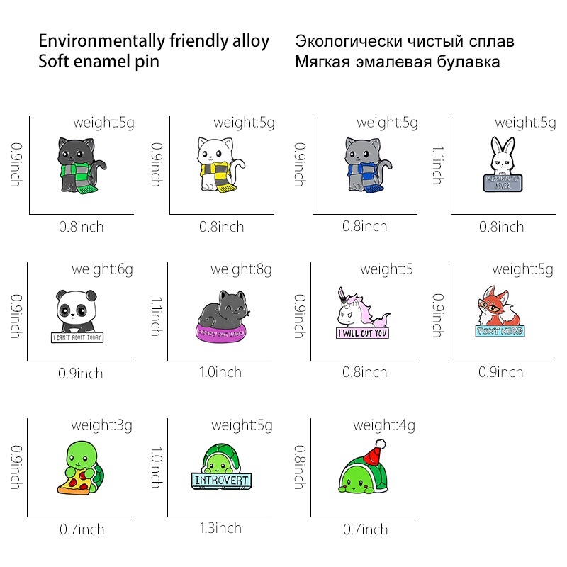Ghim cài áo hình động vật hoạt hình ngộ nghĩnh chất liệu hợp kim kẽm
