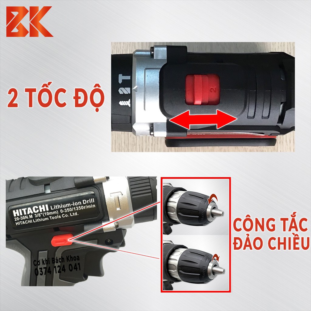 MÁY KHOAN HITACHI 28V CÓ BÚA LÕI ĐỒNG , KHOAN TƯỜNG BẮN TÔN CỰC KHỎE