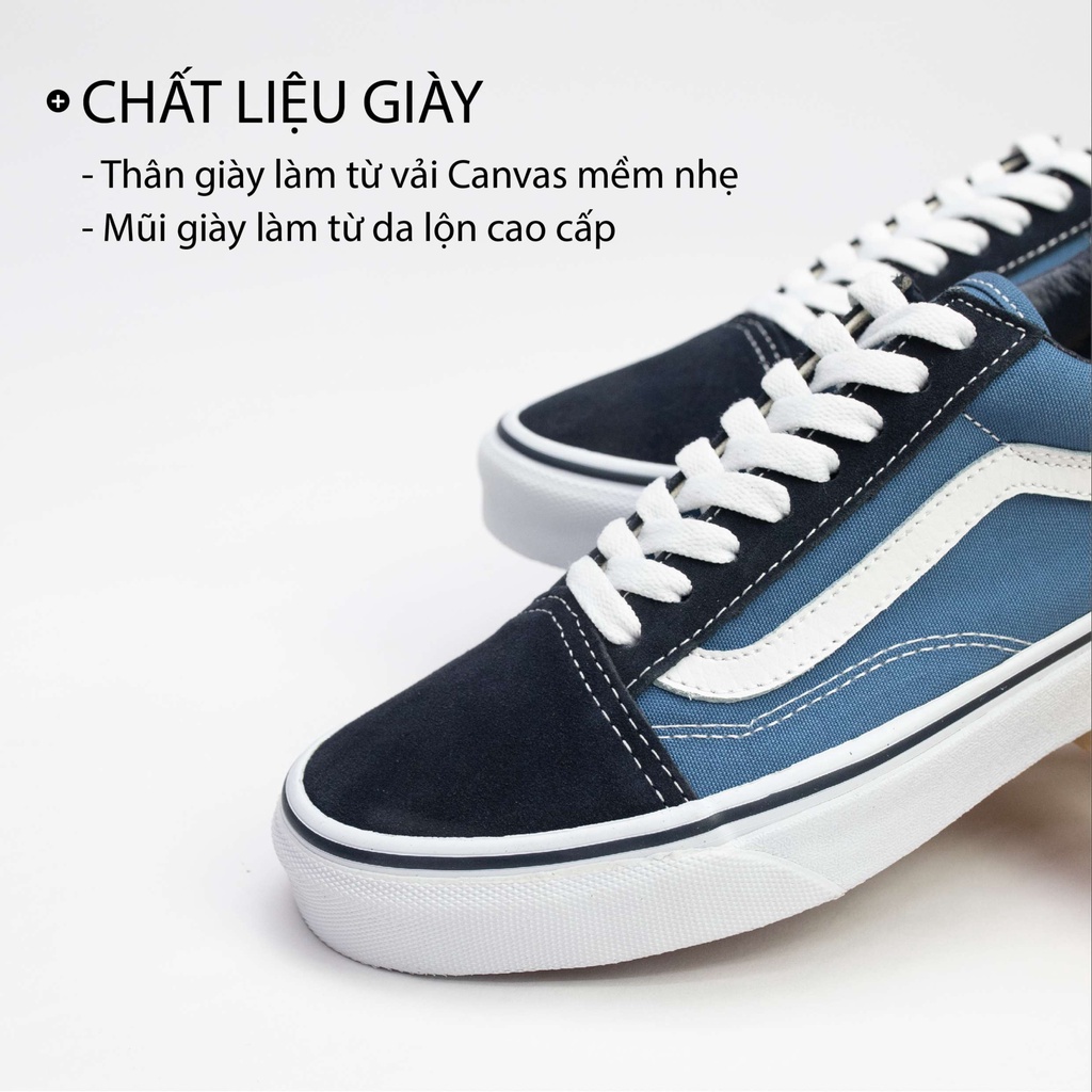 [CHÍNH HÃNG] Vans old skool navy xanh nam nữ, giày vans old skool cao cấp full box