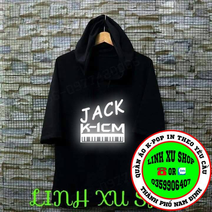 áo hoodie phản quang JACK K-ICM tay lỡ có mũ trùm đủ size S M L in theo yêu cầu