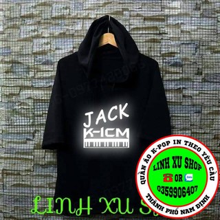 áo hoodie phản quang JACK K-ICM tay lỡ có mũ trùm đủ size S M L in theo yêu cầu