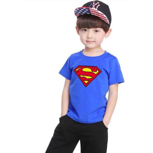 Áo Thun Tay Ngắn In Hình Superman Cho Bé Trai